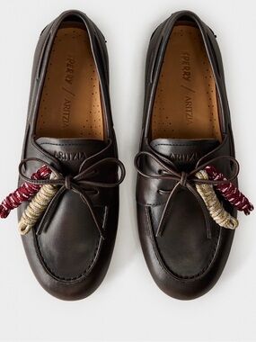 Sperry x Aritzia Women’s Dark Brown Leather Boat Shoes, Size 8, New in Box